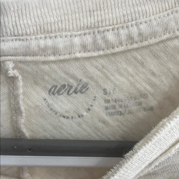 Aerie Cream Dolman Sleeve 3/4 Shirt - Picture 2 of 3